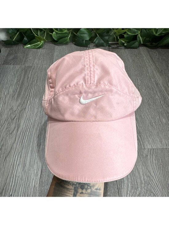 Vtg Y2K Nike Tailwind Hat 7 Panel Mesh Good Swoosh Running Mesh All Pink Strap main image 6